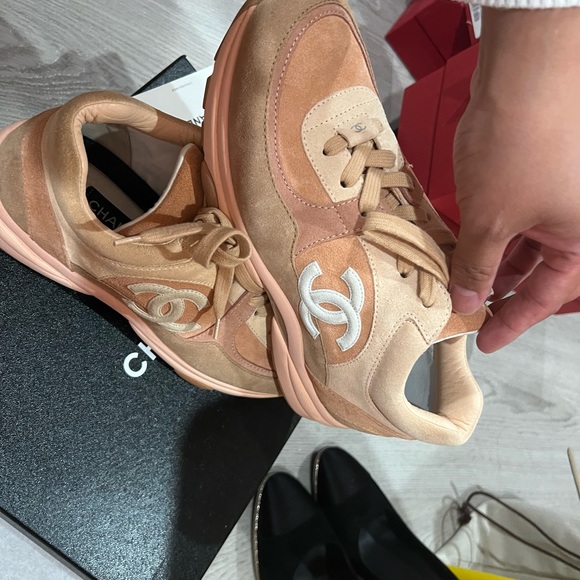 Used AUTHENTIC Chanel pink sneakers in size 40 - Picture 9 of 11